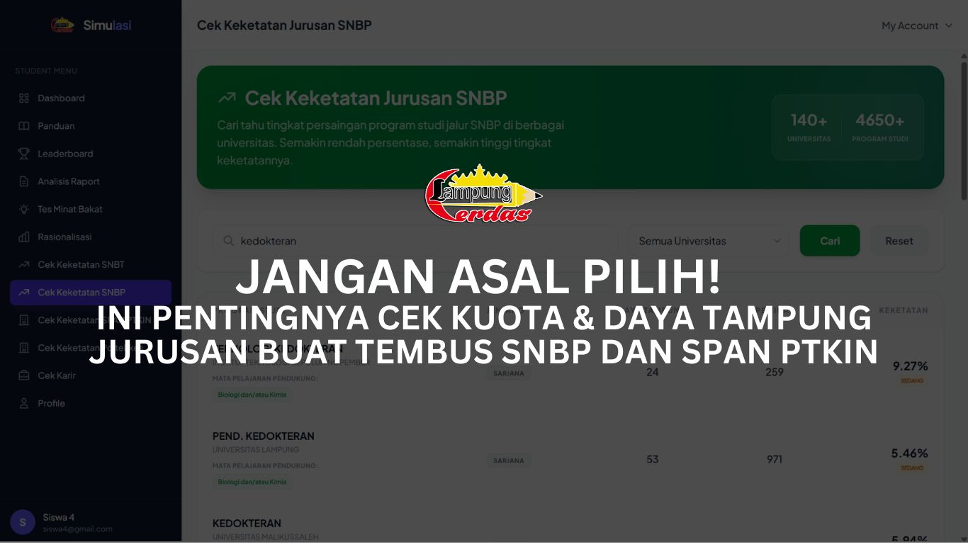 Jangan Asal Pilih! Ini Pentingnya Cek Kuota & Daya Tampung Jurusan Buat Tembus SNBP dan SPAN PTKIN